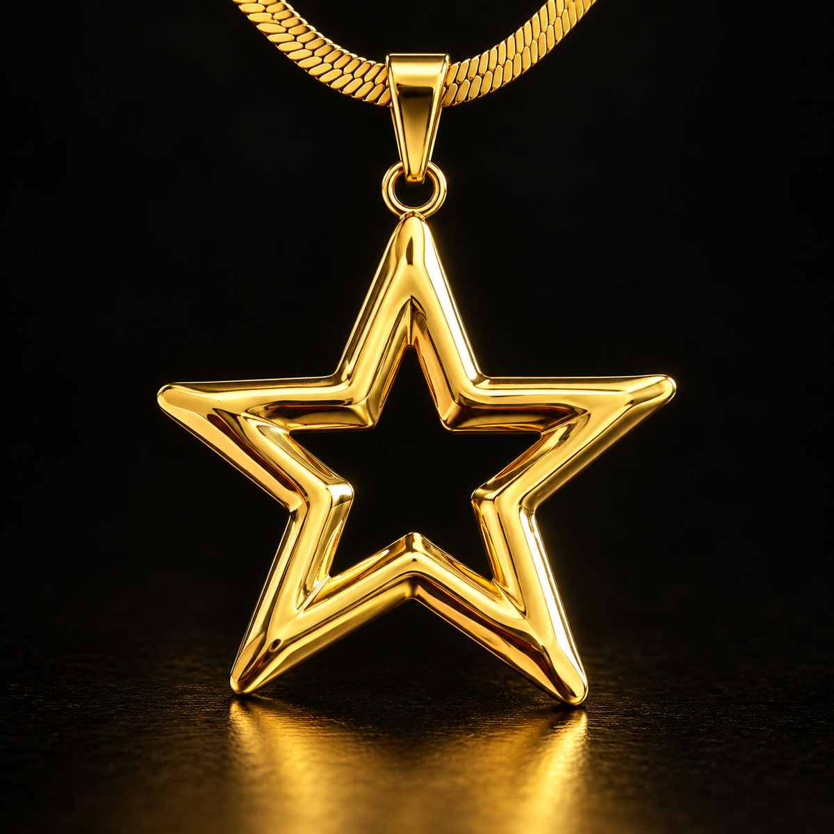 Conjunto Colar e Brincos Estrela Dourada
