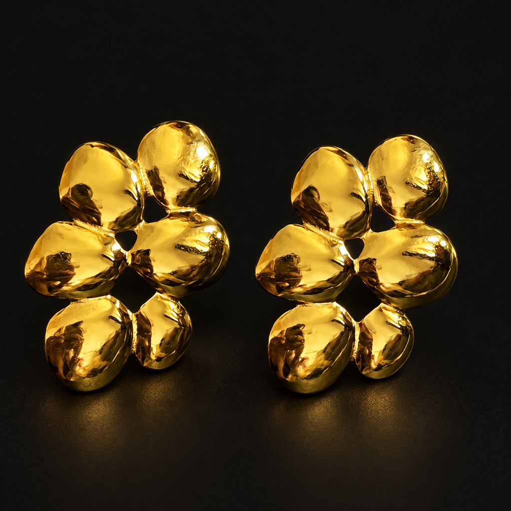 Conjunto Colar e Brincos Flor Dourada