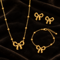 Conjunto de Bijuteria Laços Dourados